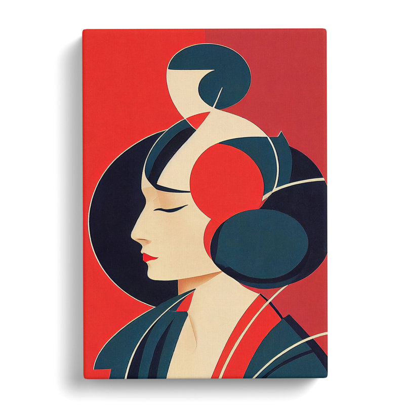 Woman Art Deco No.5 - Wrapped Canvas, 50cm H x 35cm W x 3cm D