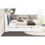 Lit double en bois avec lit gigogne et rangement pour la tête de lit, tablettes en blanc - option de lit gigogne élégant, esthétique rotative moderne-1229181569-1229181568