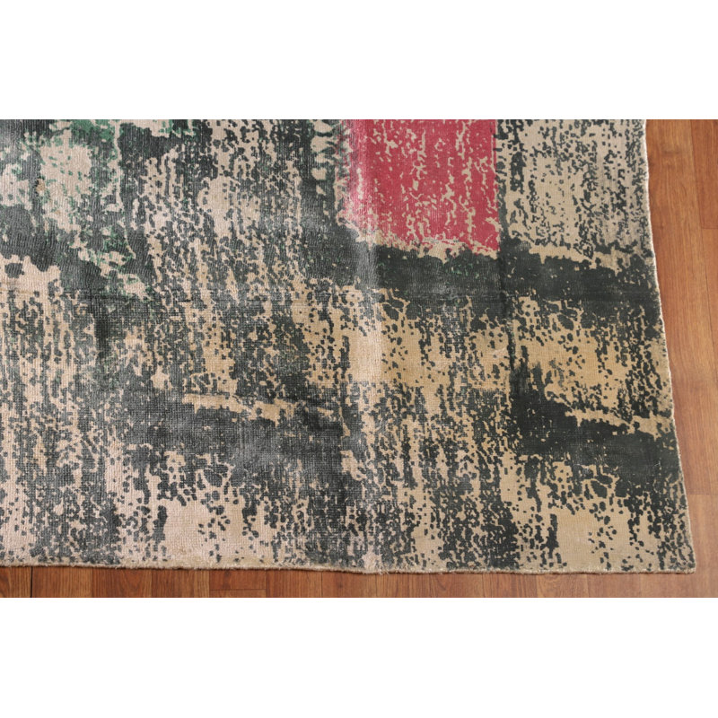 Tapis moderne en laine à motif abstrait All-Over 8 x 11