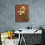 «Peach Roses On Red 1» par Danhui Nai, art mural sur toile-108585082