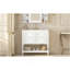 Ensemble de meuble-lavabo 36 po avec ensemble de meuble-lavabo, lavabo en céramique encastré, ensemble de meuble-lavabo autoportant avec 4 tiroirs, armoire de salle de bain à cadre en bois, blanc-2134341348