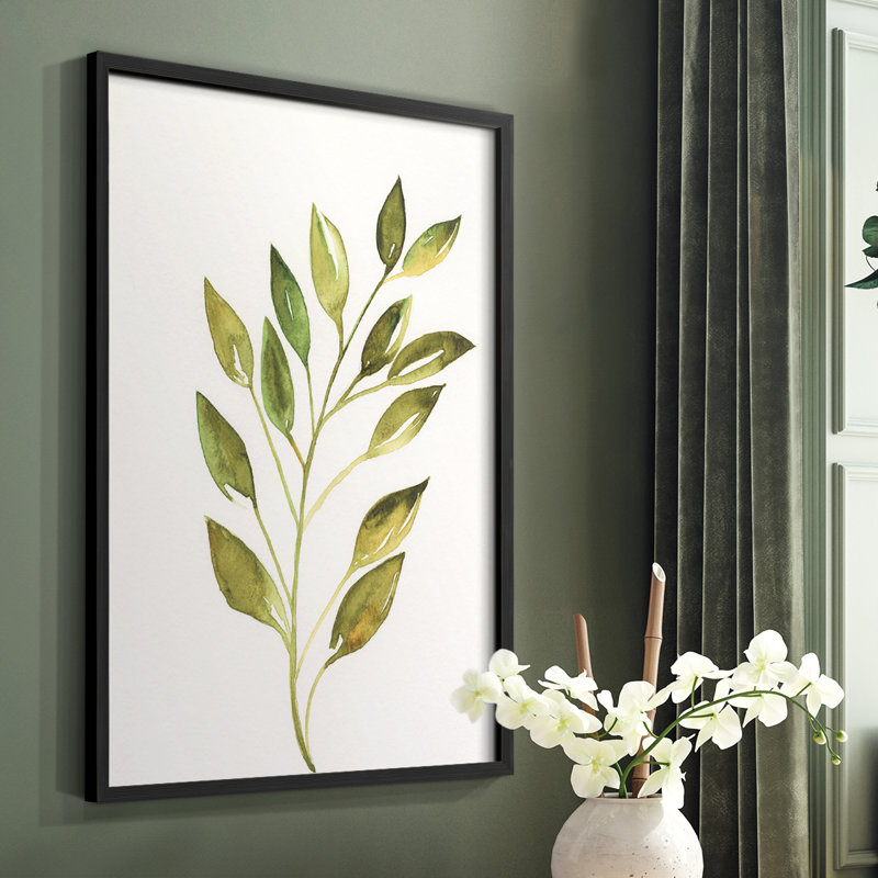 «Simple Twig I», reproduction encadrée - bois massif, Cadre simple noir, H 28 po x l 22 po