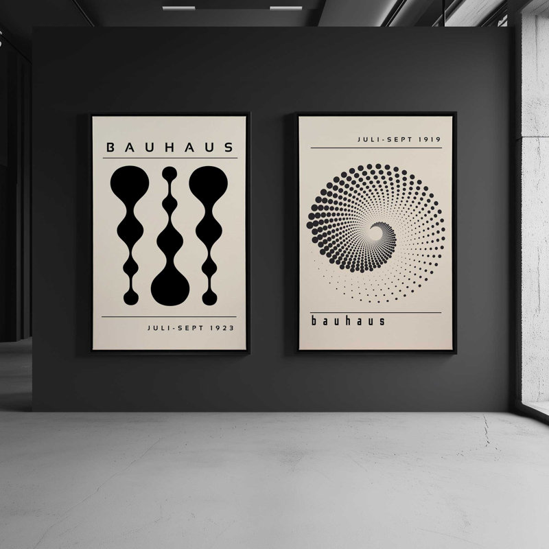 Bauhaus in Motion Duo Canvas Prints, Cadre américain en érable flottant, H 18 po x l 24 po x P 1,75 po