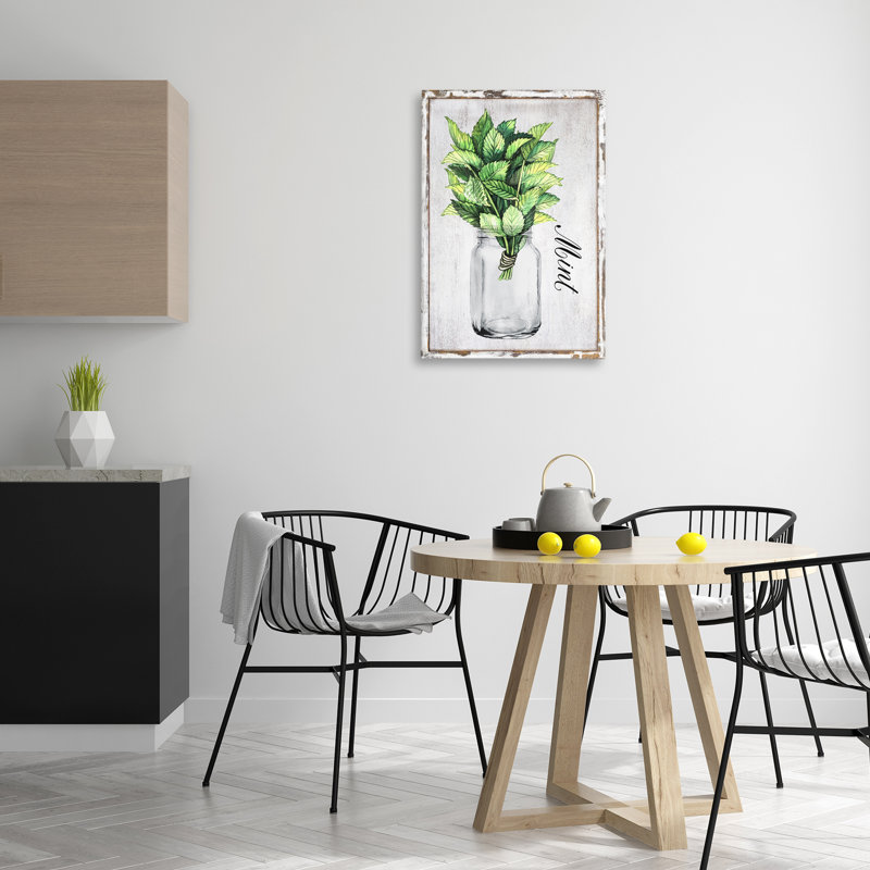 Art mural sur toile «Rustic Garden Mint» par Creatif Belle bp-589_CN, H 30 po x l 20 po