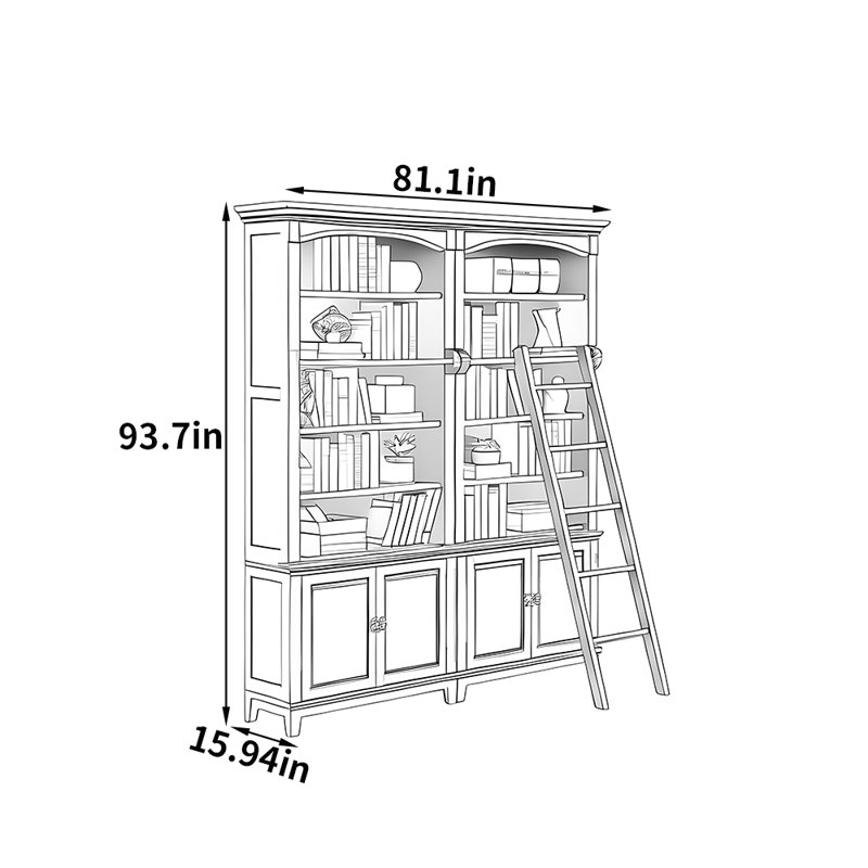 Modern simple style solid wood bookcase, Brown