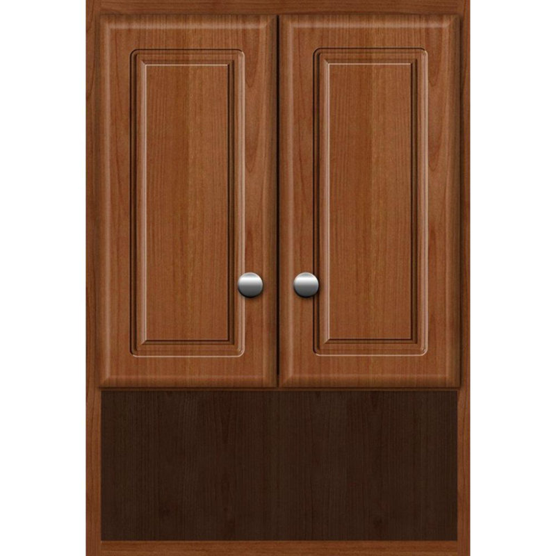 Simplicity Wall Bathroom Cabinet, Medium Alder