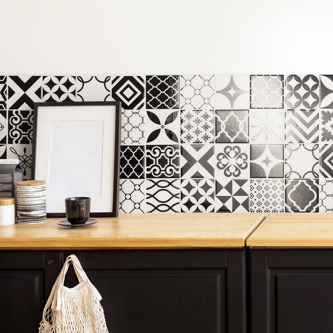 Peel and Stick Gel Backsplash Tile Vintage 9" x 9" (Set of 4) Smart Tiles