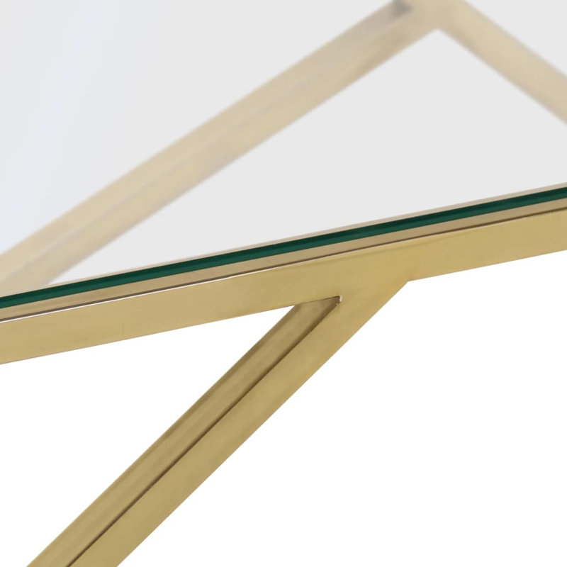 Carterton Four Leg Coffee Table, Clear, Gold