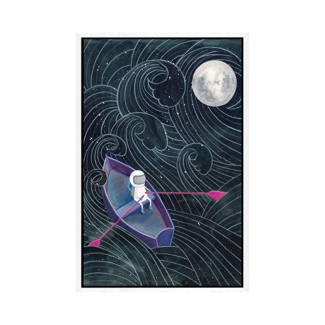 Boat To The Moon von Rachel Nieman - Galerie-verpackte Leinwand Giclée auf Leinwand