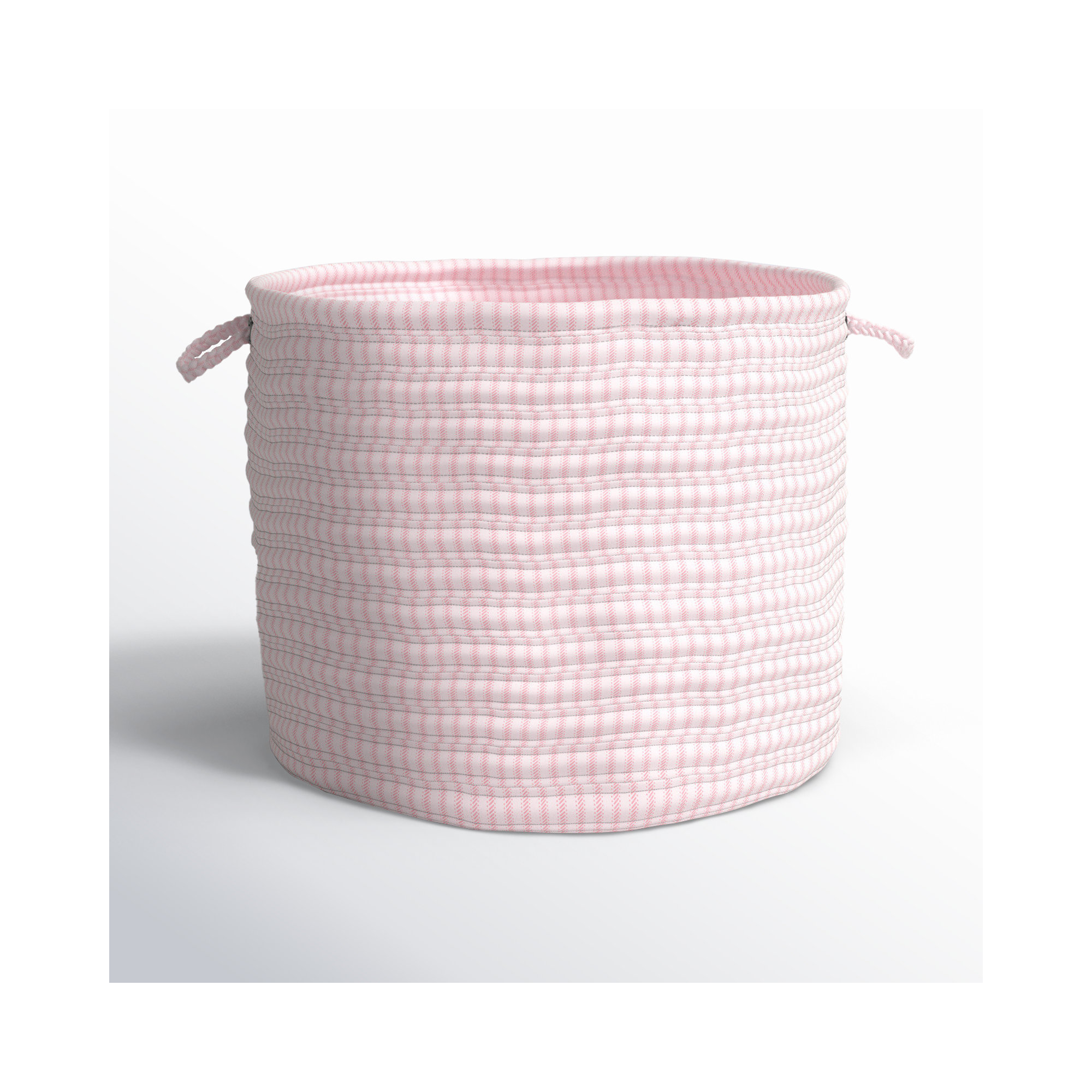 Triste Fabric Decorative Basket 1, 12" H x 18" W x 18" D, Pink