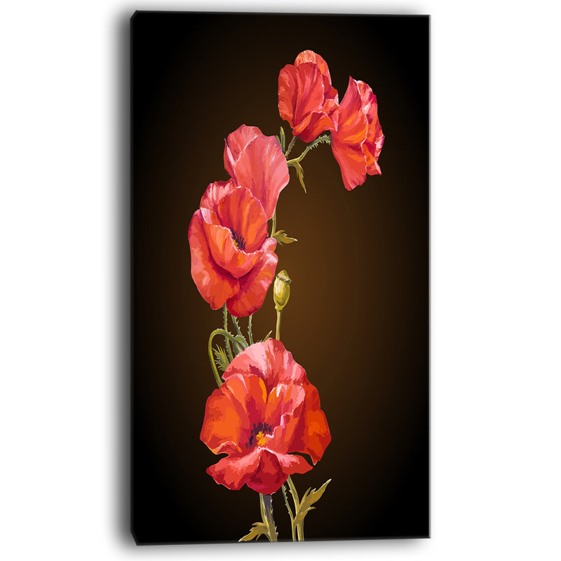 Reproduction d’art sur toile tendue "brillante pops fleur floral", H 40 po x l 20 po x P 1po