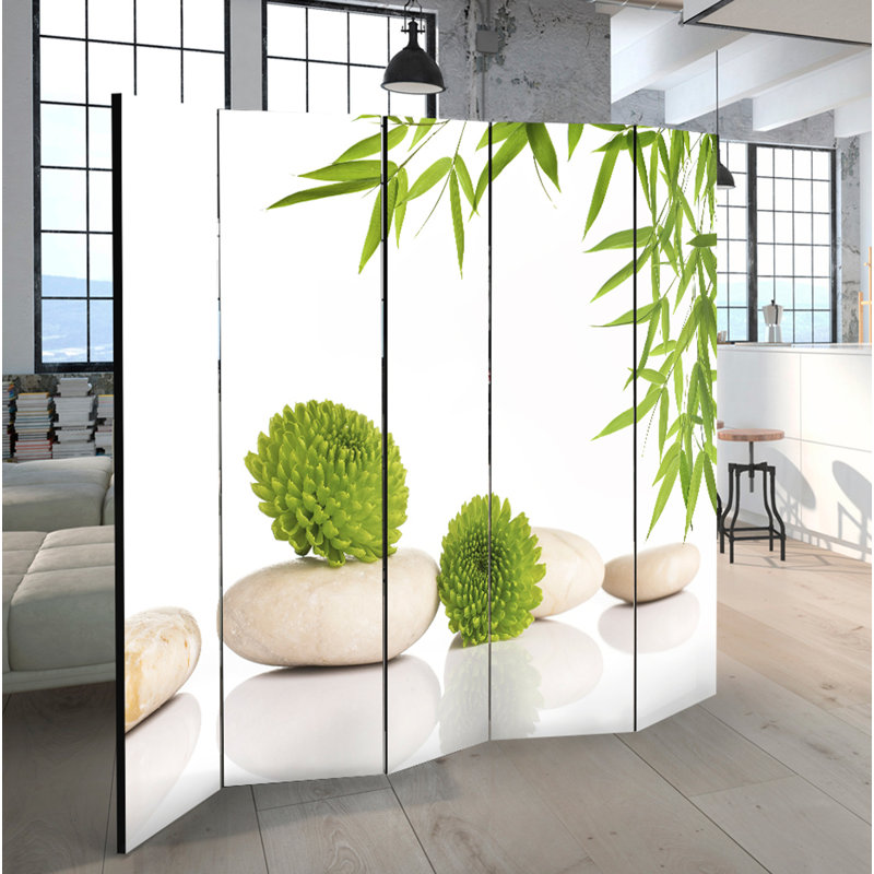 Makou 172cm H Solid Wood Folding Room Divider, 5