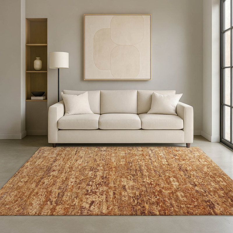 Premium Machine Washable Mayfield AMF2324 Ikat Rug, Paprika, 9' x 12'