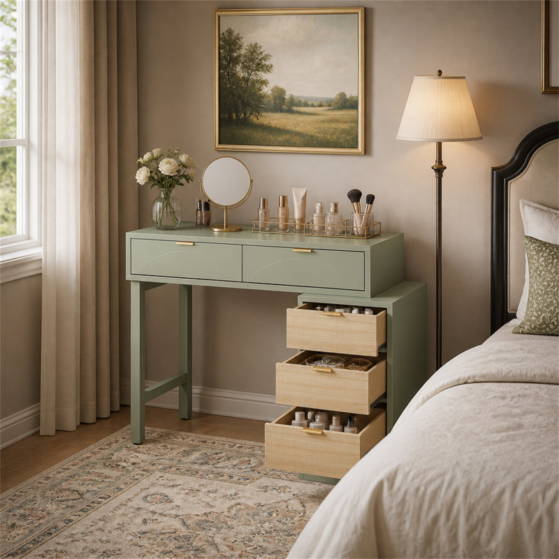 Bureau d'ordinateur de 55 pouces, bureau moderne pour la maison ou le bureau d'étude, Mint Green