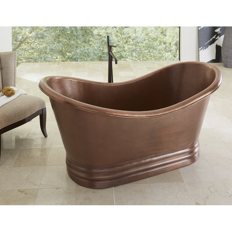 Euclid 6' Copper Freestanding Bathtub with No Overflow