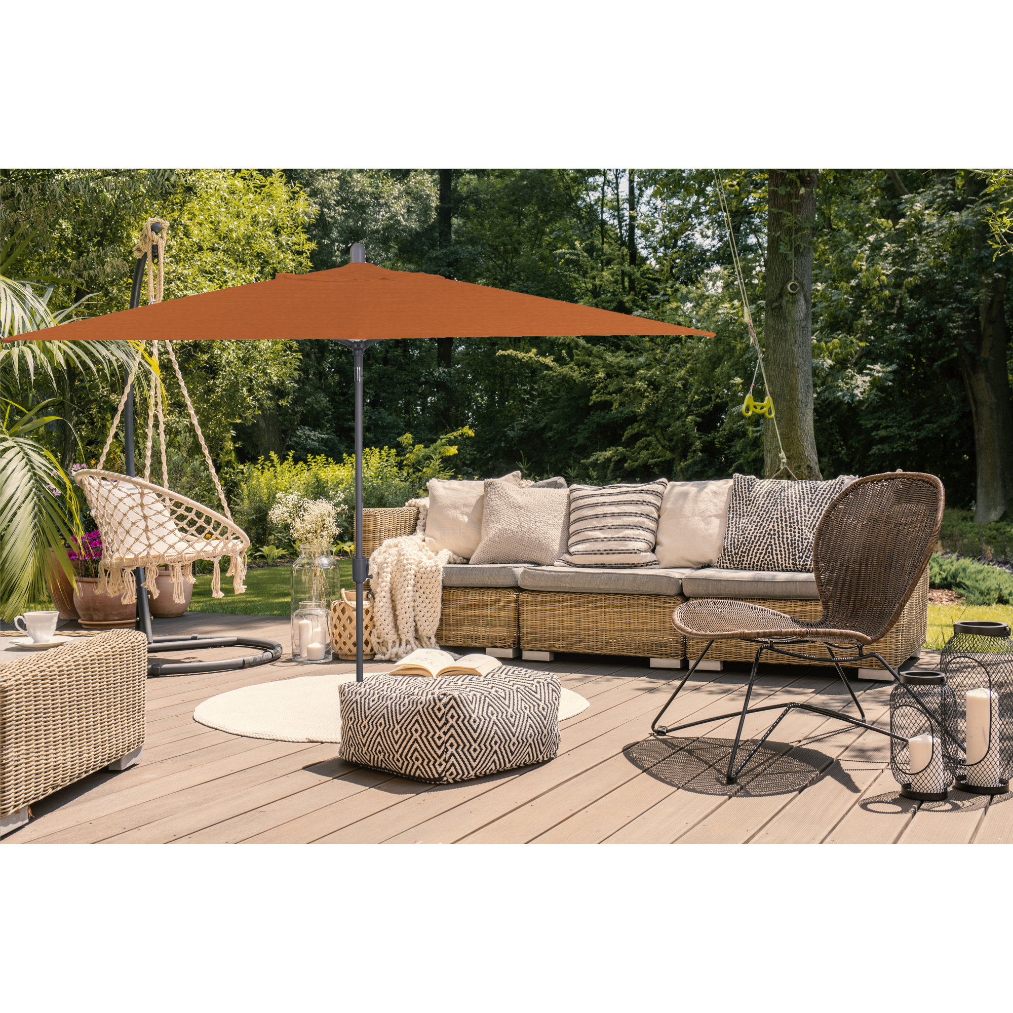 Olivier 116.7'' Outdoor Umbrella, Starring Gray, Canvas Tuscan Sunbrella® Canvas