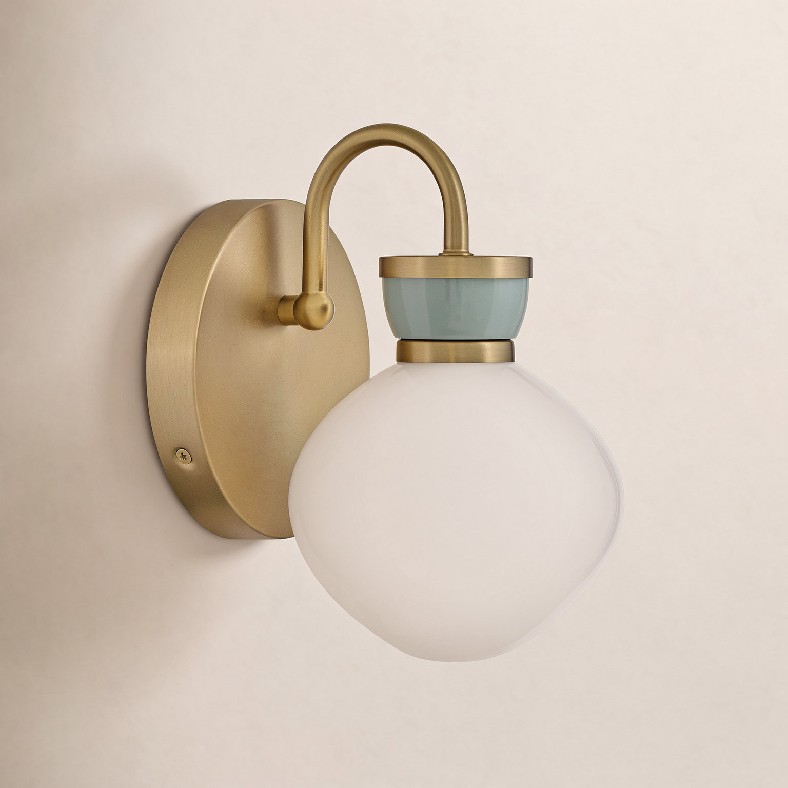 Single Light Opal Glass Bath Sconce, Bronze