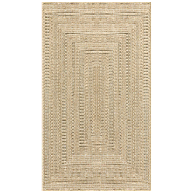 Tapis intérieur / extérieur géométrique Cascio, Gris taupe, Rectangulaire 3 pi x 5 pi