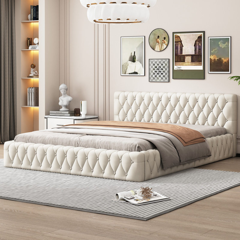 Campagna Upholstered Bed, Beige