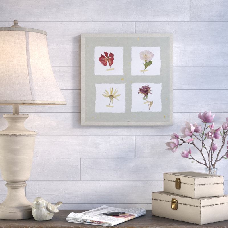 Pressé de fleurs I - impression, H 16 po x l 16 po x P 1,5 po, Toile tendue