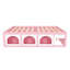 Grand lit plateforme en bois avec bibliothèque, vitrine, lumière DEL et tiroir, rose et blanc-628065200-628065203