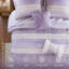 Ensemble de couette 5 pièces en seersucker pour lit double/queen - Style shabby chic, imprimés botaniques, taies d'oreiller bordées de dentelle, lavable à la machine et coussin décoratif. Motifs floraux séparés par de la dentelle.