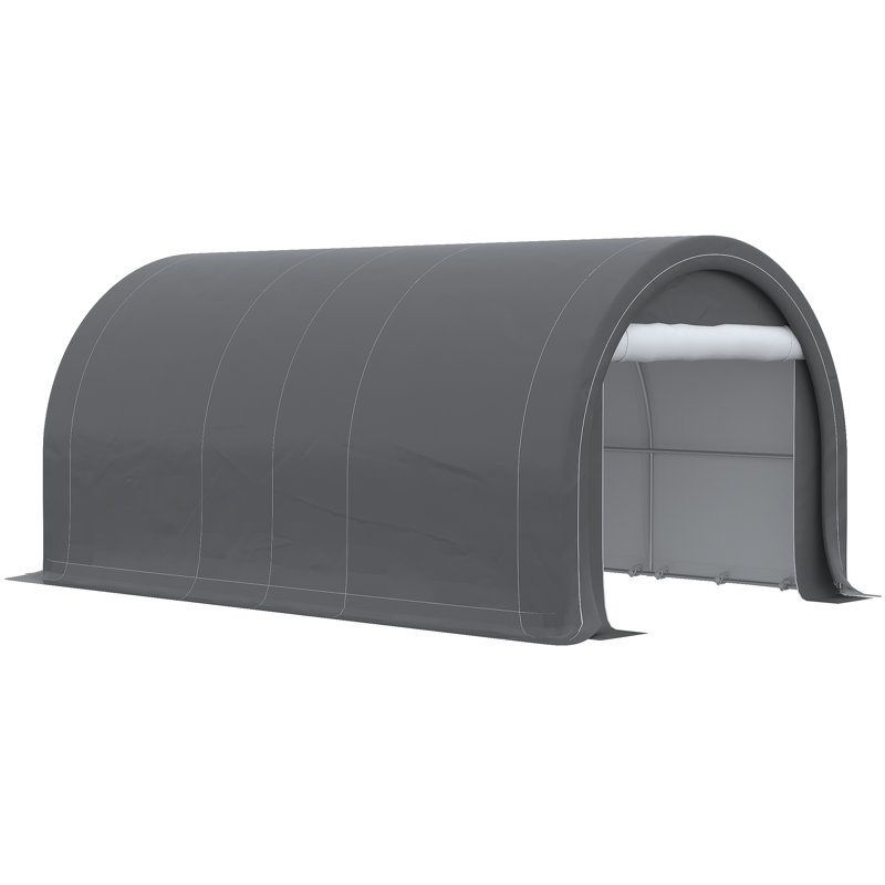 10' x 16' Carport Storage Tent Anti-UV PE Portable Garage, Grey, Gray