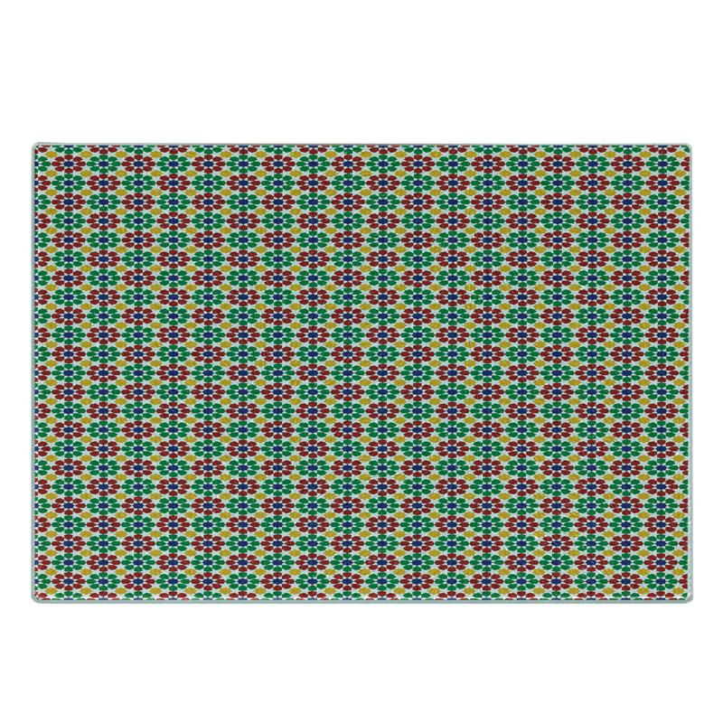 Planche à découper en verre trempé Ambesonne Étoile marocaine Zellige multicolore