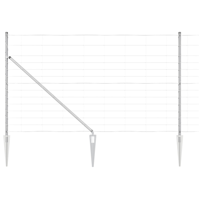 Vidaxl Field Fence Galvanized Steel, 140cm H x 2500cm W