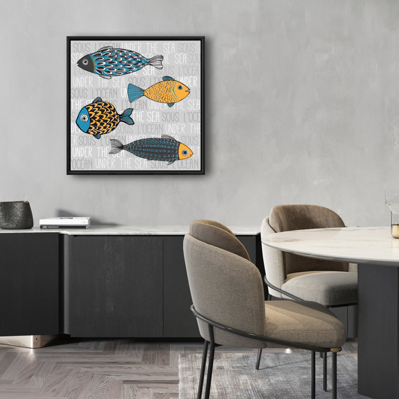 Illustration d'un poisson nautique - Toile encadrée 24 po x 24 po