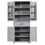 Armoire haute grise pour salle de bain avec options de rangement fonctionnelles-1573895543