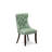 Denison Parson Dining Chairs - Button Tufted Nailhead Willow Green Polyester Fabric Upholstered Chairs, Set of 2, Mahogany-210702701