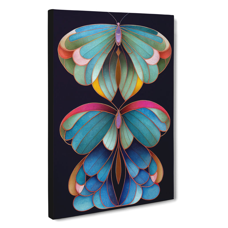 Art Nouveau Butterflies No.1 - Wrapped Canvas, 76cm H x 50cm W x 3cm D