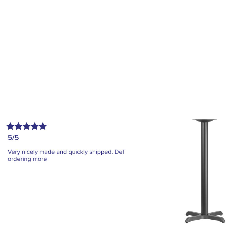 Black Cast Iron Bar Height Table Base with Cross Style Design