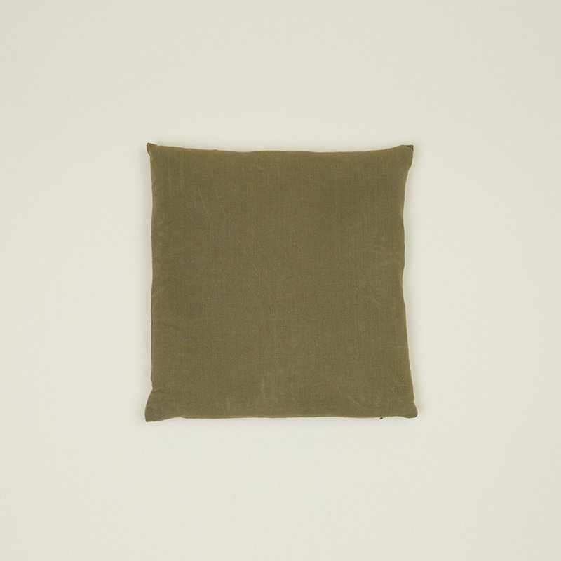 Coussin décoratif simple réversible, Olive, Carré 22 po