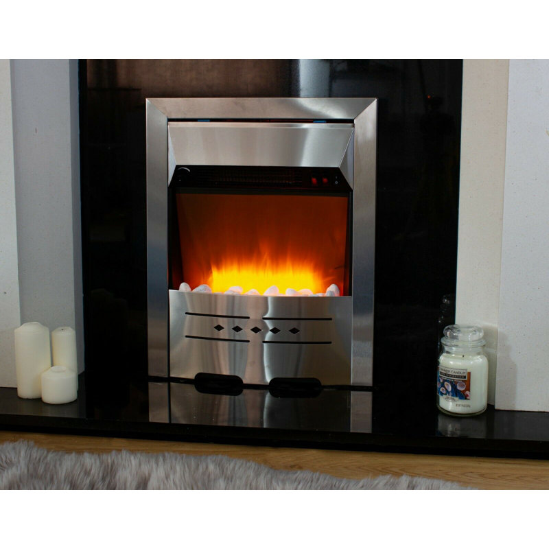 Aidenn Symple Stuff 48cm W Silver Electric Fire