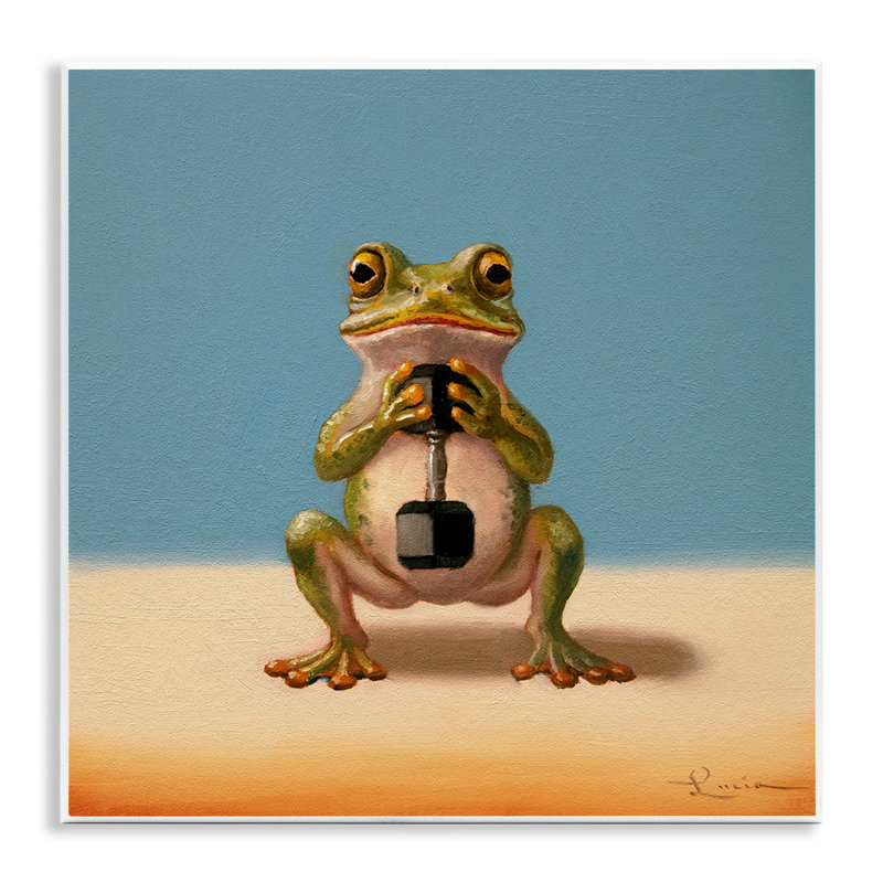 Frog Lifting Weights Wall Plaque, design by Lucia Heffernan