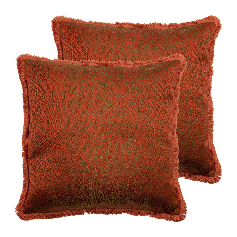 Kirkpatrick Paisley Square Cushion, Reddish Brown
