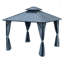 Auvent de toit double 12 x 12 pi avec filet et rideaux