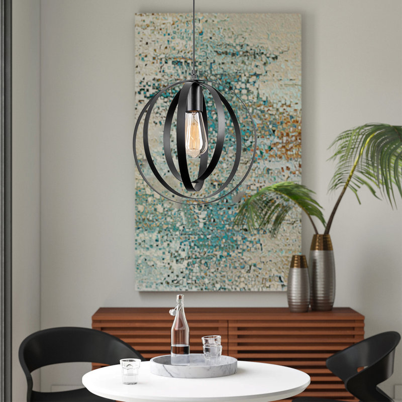 Luminaire suspendu sphère 1 lumière, noir, Noir