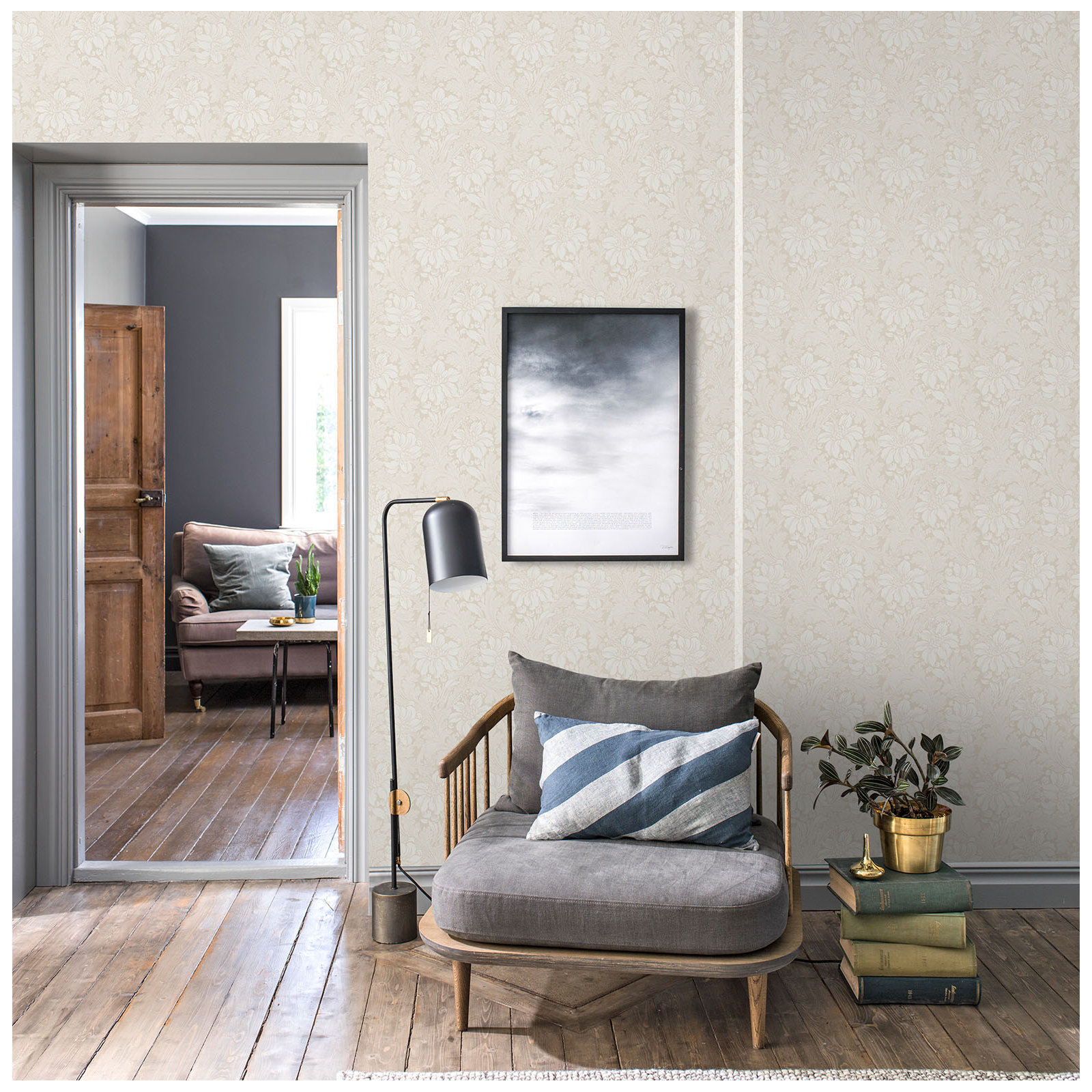 Boråstapeter Acanthus Garden Wallpaper, Gray