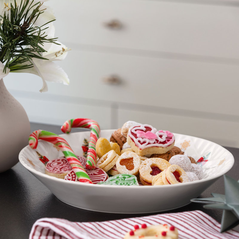 Villeroy & Boch – Toy's Fantasy Large Bowl, Large Porcelain Christmas Bowl, Snowman Pattern