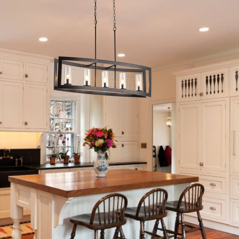 Benitez 5 - Light ORB French Country Farmhouse Chandelier