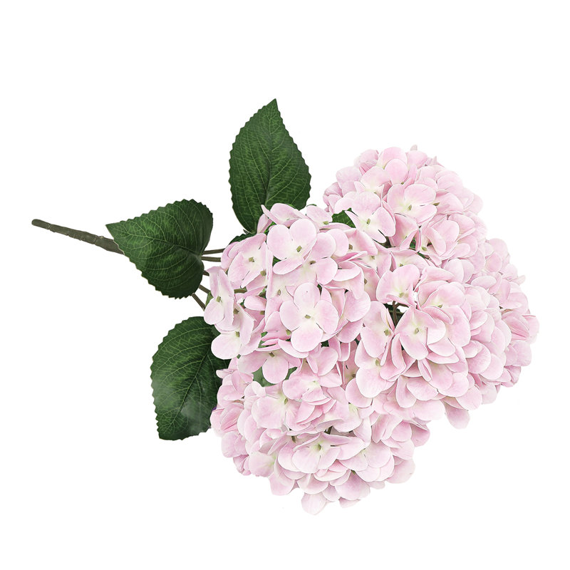 Natural Touch Artificial Hydrangea Flower Stem Bush Bouquet, Light Pink
