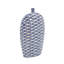 Vase peint à la main avec motif de poissons - 11,7 po x 4 po x 19,5 po - bleu / blanc-466581620