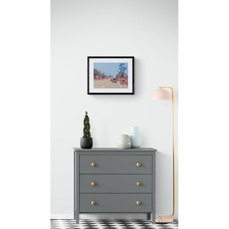 Overland Avenue Print by Deborah Blum, Black Framed Canvas, 25" H x 33" W