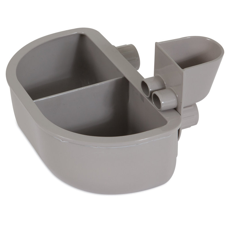 Gray Plastic Double Diner Kennel Bowl