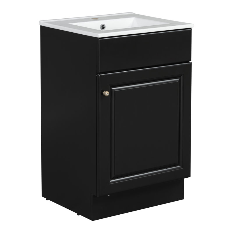 20" Single Bathroom Vanity Set, Black