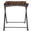 Augusta 22.5" W Foldable Genuine Leather and Iron Accent Stool