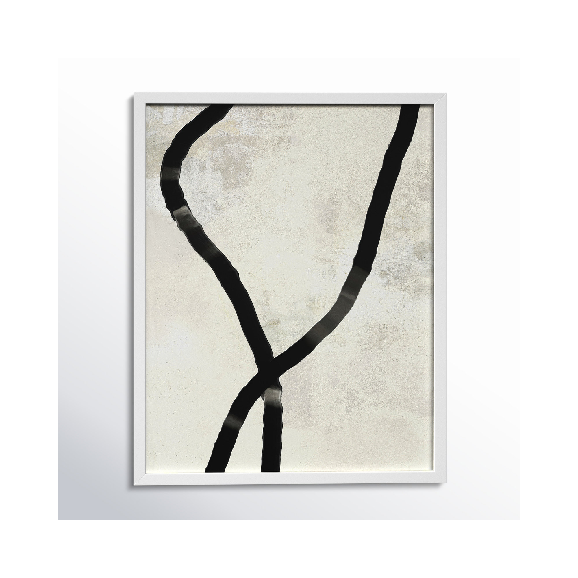 Black Rope 5 by Jacques Pilon, 30" H x 24" W x 1.25" D, White